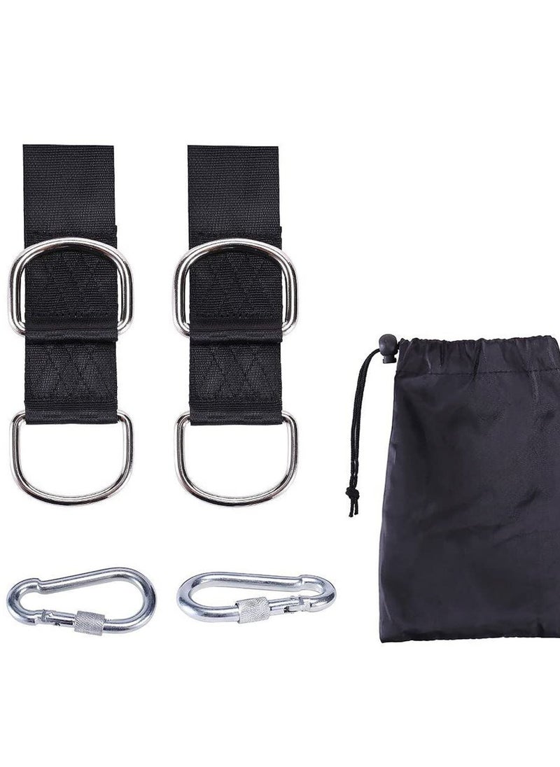 Generic Swing Straps Hanging Kit, Waterproof 150cm Long with 2 Safety Sturdy Zinc Alloy Lock Carabiners Hooks and 1 Carrying Bag, Holds 2200 LBs for Tire, Disc Swings, Hammocks - Image 1