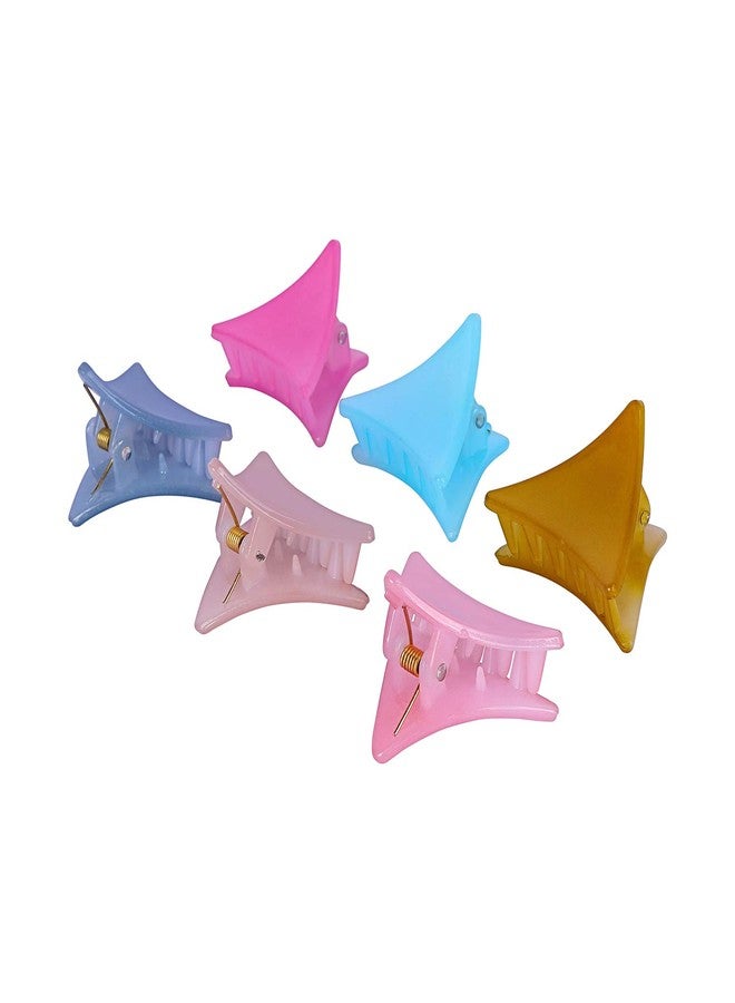 Accessher Multicolor Acrylic Material Stone Clip for Women/Hair Clutcher (Pack of 6) - Image 3