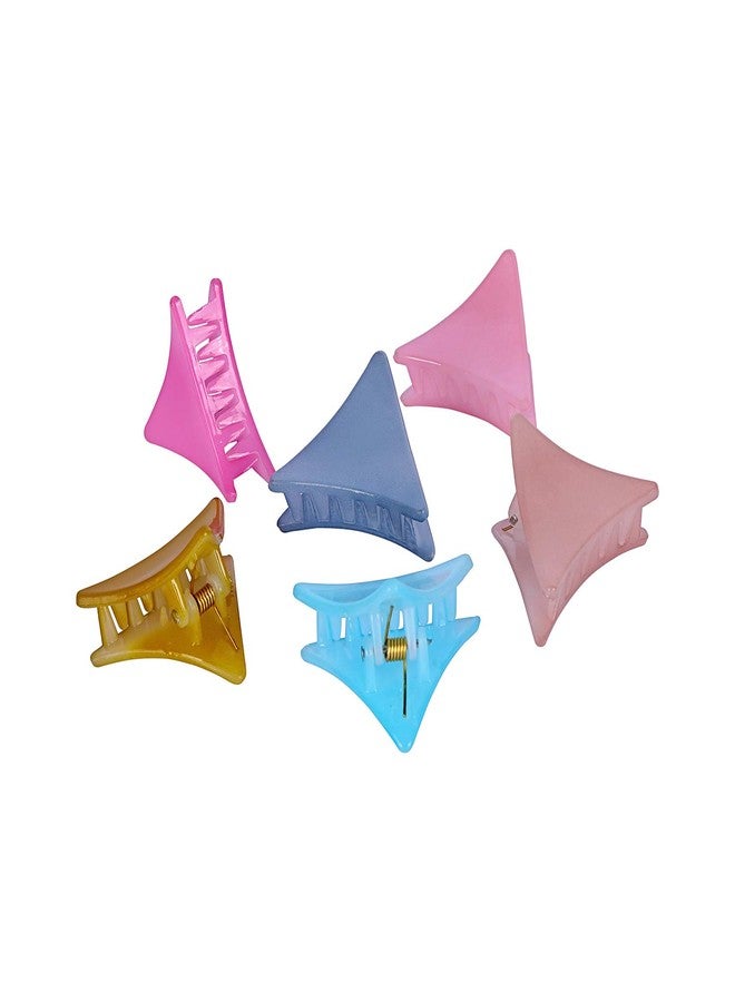 Accessher Multicolor Acrylic Material Stone Clip for Women/Hair Clutcher (Pack of 6) - Image 2