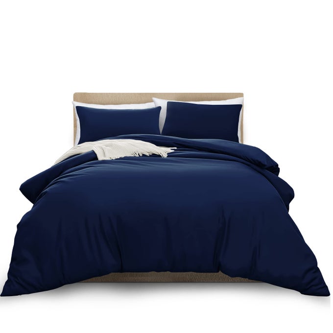KING DUVET COVER NAVY SOLID SOFT KING BEDDING DUVET COVER SET WITH 2 MATCHING PILLOWCASES