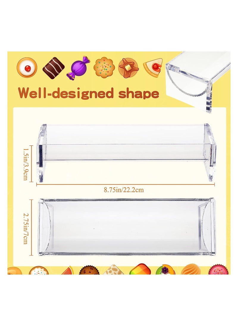 Y&D - Clear Cracker Serving Tray, Acrylic Dessert Table Display Transparent Macaron Rectangular Holder Biscuit Dish for Party Wedding Home Events, 2PCS - Image 1