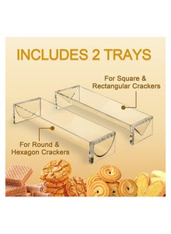 Y&D Clear Cracker Serving Tray, Acrylic Dessert Table Display Transparent Macaron Rectangular Holder Biscuit Dish for Party Wedding Home Events, 2PCS  - Image 4