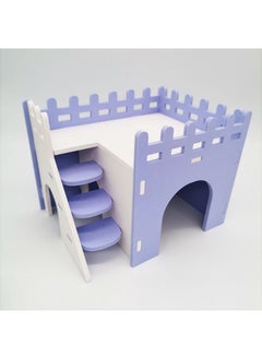 Arabest Colorful Hamster Swing Toys Wooden Seesaw Purple Fence House 