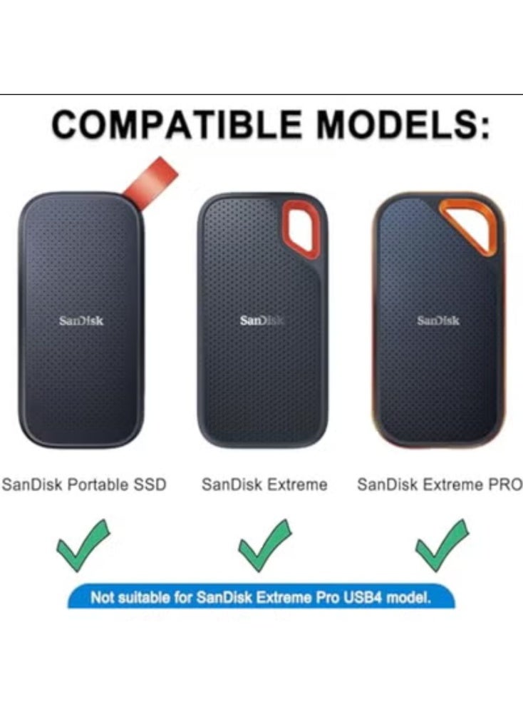 Hard Carrying Case for SanDisk Extreme Pro/SanDisk Extreme Portable External SSD 500GB 1TB 2TB 4TB USB-C Solid State Drive EVA Shockproof Protective Storage Travel Bag, Black+Orange - Image 3