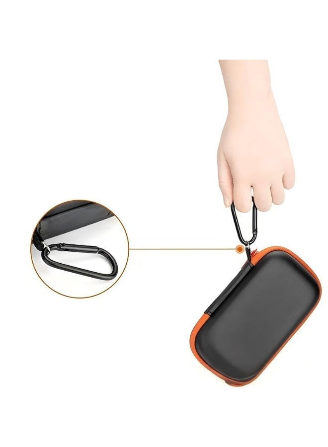 Hard Carrying Case for SanDisk Extreme Pro/SanDisk Extreme Portable External SSD 500GB 1TB 2TB 4TB USB-C Solid State Drive EVA Shockproof Protective Storage Travel Bag, Black+Orange - Image 4
