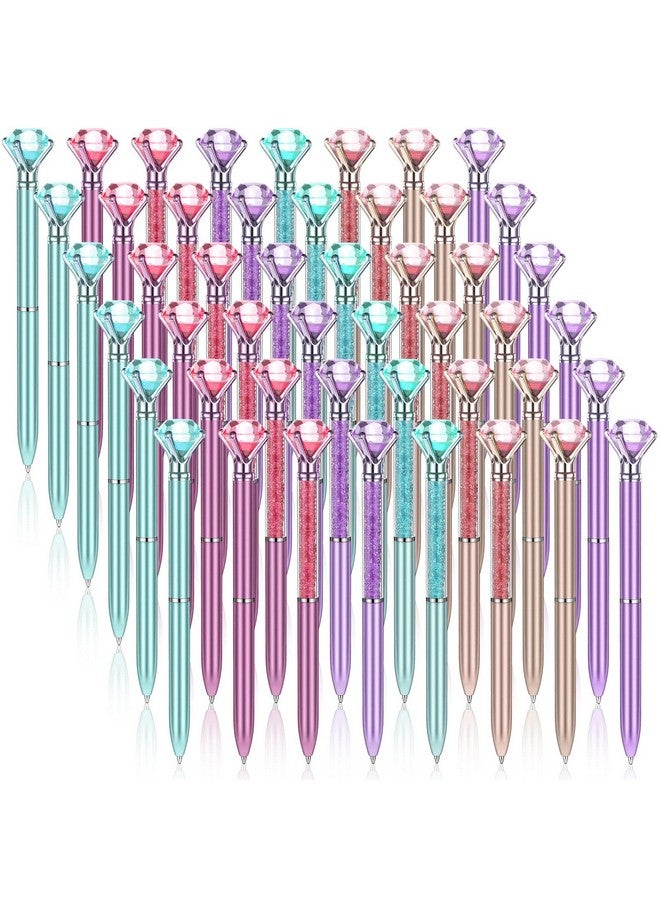 Mimorou 48 Pcs Diamond Pens with Crystal Retractable Bling Ballpoint Pen 1.0 mm Diamonds Top Pens Black Ink Pens Fancy Pens Novelty Pens for Girls Women Home School Office Wedding Gifts, 2 Styles - Image 1