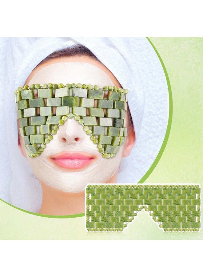 ساتينور قناع العين من حجر اليشم من SATINIOR، ساخن أو بارد، قناع اليشم الأخضر للوجه، غطاء العين لتخفيف النوم للنساء والرجال، مهدئ ومبرد ومريح - Image 5
