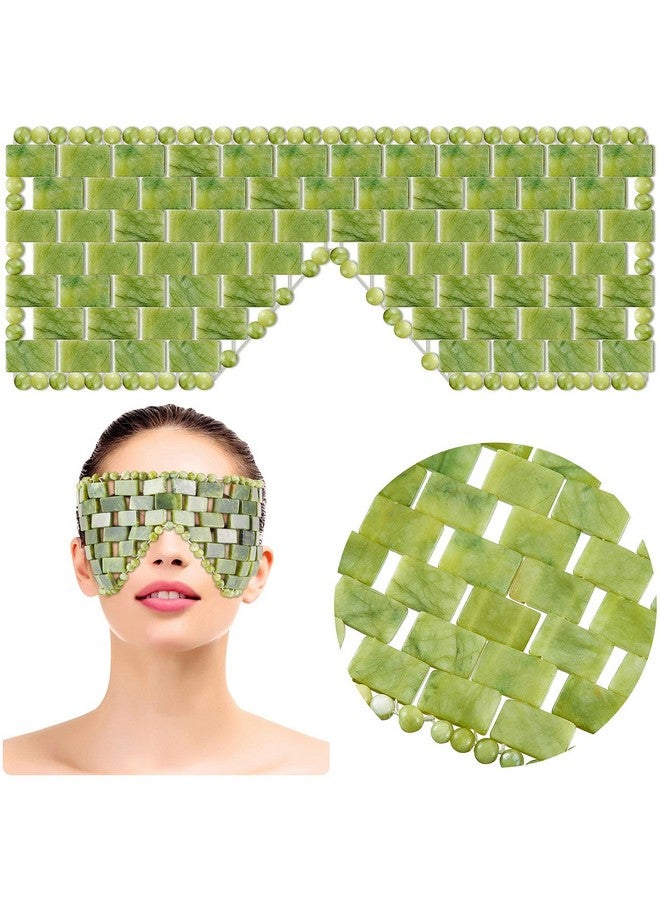ساتينور قناع العين من حجر اليشم من SATINIOR، ساخن أو بارد، قناع اليشم الأخضر للوجه، غطاء العين لتخفيف النوم للنساء والرجال، مهدئ ومبرد ومريح - Image 1