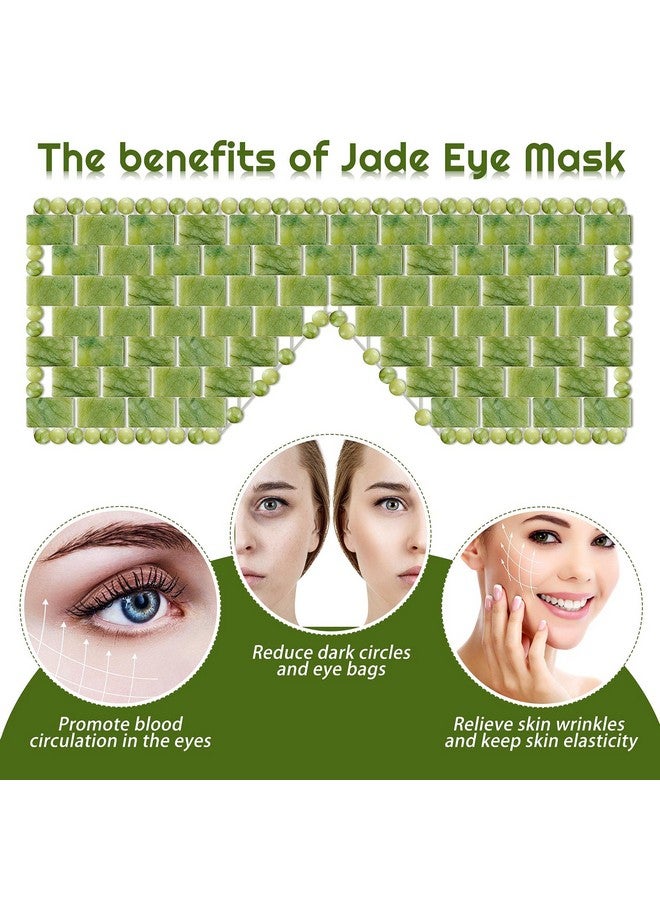 ساتينور قناع العين من حجر اليشم من SATINIOR، ساخن أو بارد، قناع اليشم الأخضر للوجه، غطاء العين لتخفيف النوم للنساء والرجال، مهدئ ومبرد ومريح - Image 3