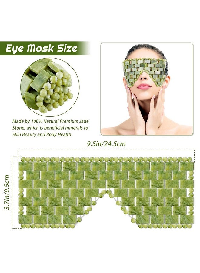 ساتينور قناع العين من حجر اليشم من SATINIOR، ساخن أو بارد، قناع اليشم الأخضر للوجه، غطاء العين لتخفيف النوم للنساء والرجال، مهدئ ومبرد ومريح - Image 2