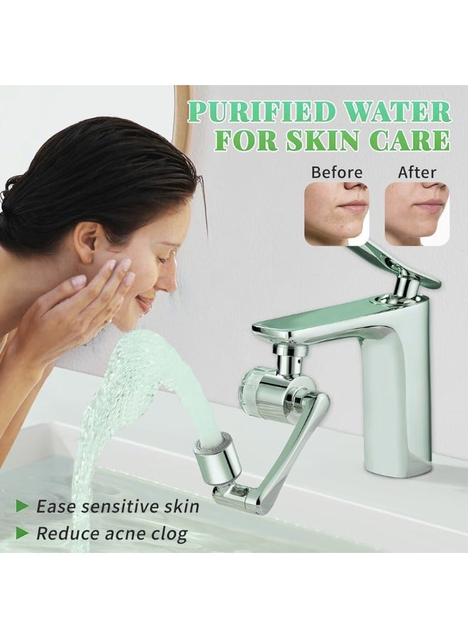 Chase Up Water Filter for Sink 1080°Rotating Faucet Extender Aerator - Bathroom Sink Filter for Skin Face Wash, Kitchen Faucet Filter Tap, 2 Modes Spray - Image 3