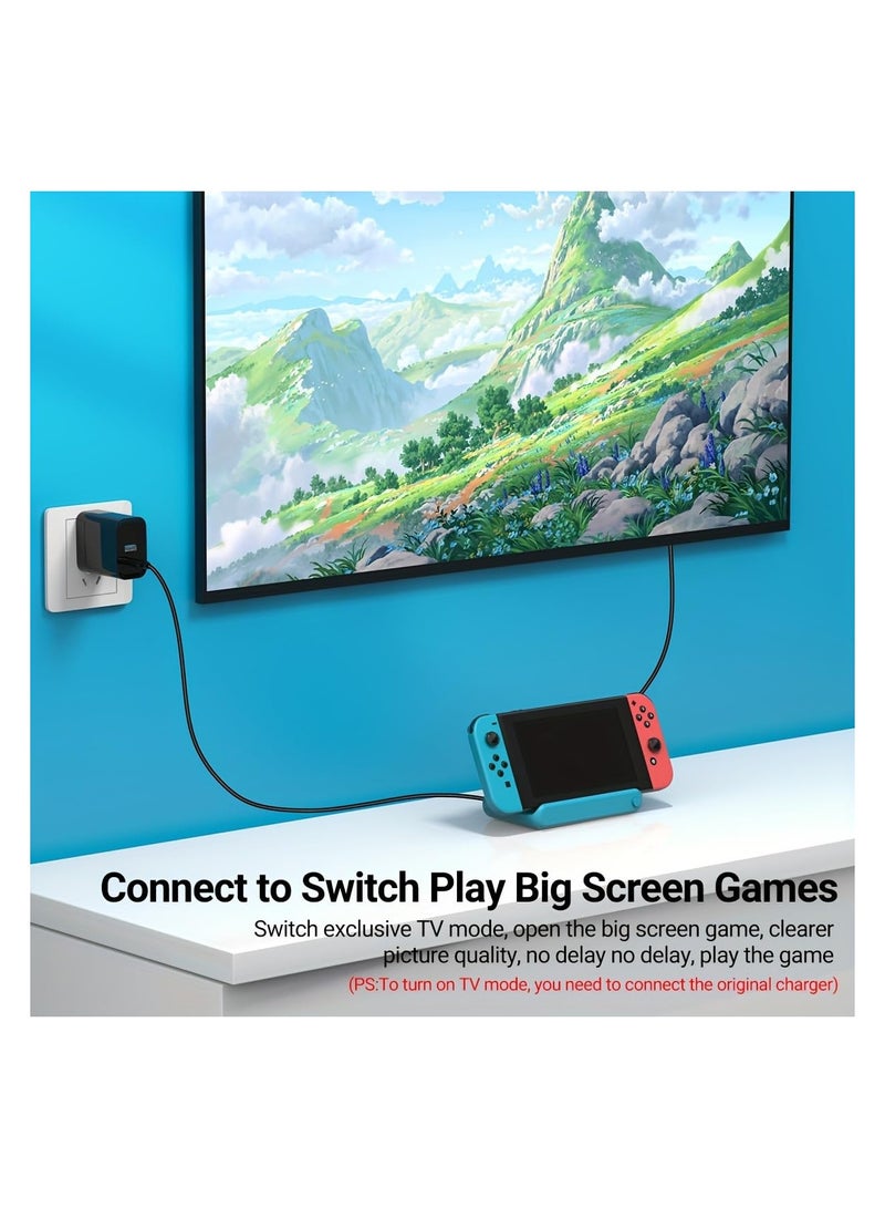 SYOSI TV Dock Station 6 in 1 Air-Cooled for Nintendo Switch/Switch OLED, Portable Charger Dock, Switch Dock with USB-C and HDMI Cable, 4K UHD Adapter, Compatible with iOS and Android - Image 4