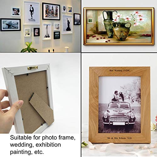 EesTeck 50 Pack Small Sawtooth Picture Hangers Steel Picture Hangers Picture Frames Hangers with Screws Picture Hang Solutions, for Hanging Clock Paintings Artwork Picture Frame Hook Photos(Gold) - Image 4