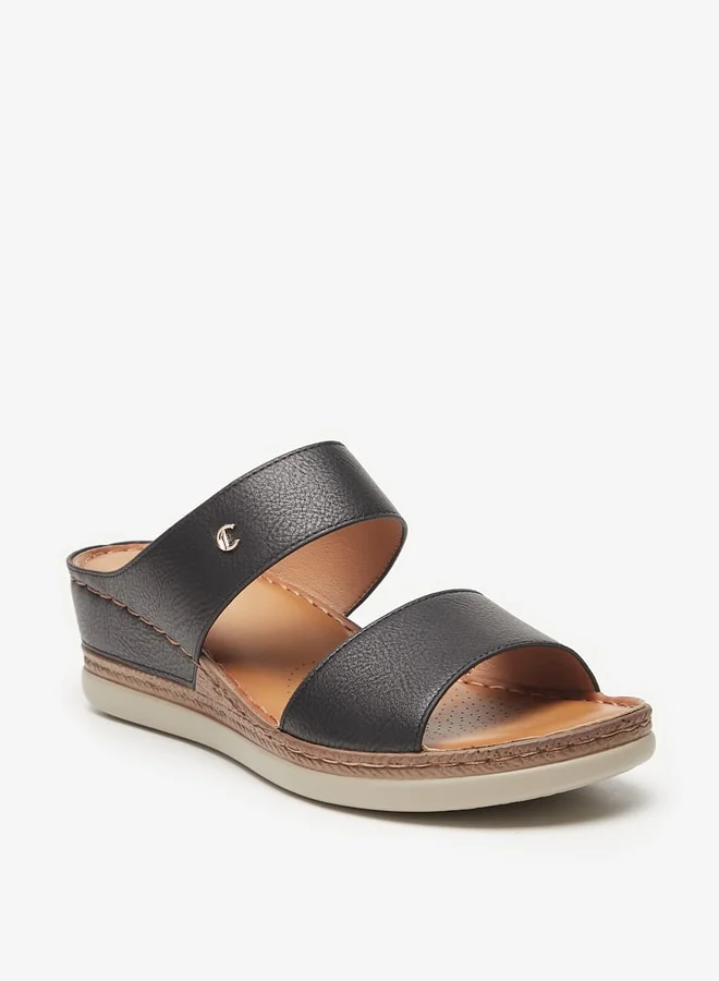 Le Confort Women Solid Slip-On Sandals With Wedge Heels