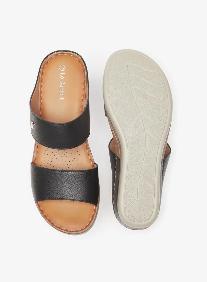 Le Confort Women Solid Slip-On Sandals With Wedge Heels