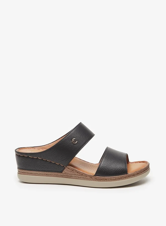 Le Confort Women Solid Slip-On Sandals With Wedge Heels