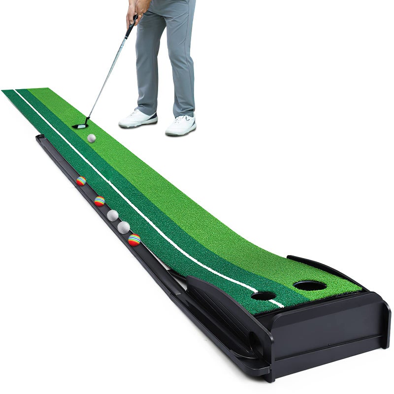 Dollox Putting Green Golf Putting Mat for Indoor Putting Matt with Auto Ball Return Mini Golf Set Golf Accessories for Men Indoors Golf Matt for Home Office Gifts for Golfer - Image 2
