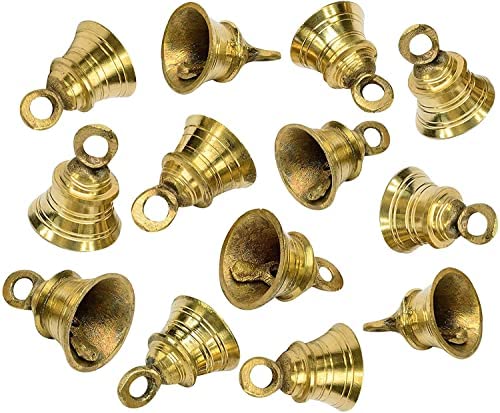 Skywalk Brass Pooja Bell/Jingle Bells Brass Bells for Christmas Festival Decoration Home Decoration/Cow Camel Bells (Size-1.5") (12) - Image 4