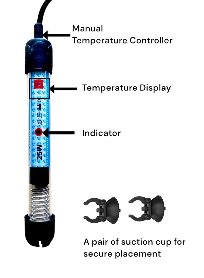 Rs Electrical Aquatic House RS-25W Aquarium Heater Submersible Auto Thermostat Fish Tank Heater for Small Aquarium and Betta Tank Heater for Fish Tank, Freshwater & Saltwater Compatible - Image 3