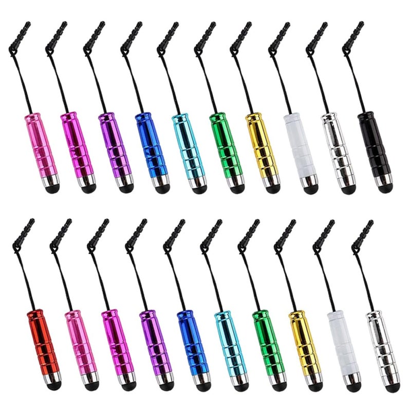 20 Pack Touch Pen Dust Plugs For All Touchscreen Devices Random Colors Protects Charging Port - Image 2