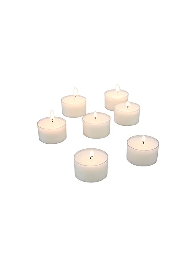 Green Tiger Bulk 48 Pack Unscented Smokeless Long Clear Cup Tea Light Candles with 8 Hour Extended Burn Time, 48 Count - Image 4