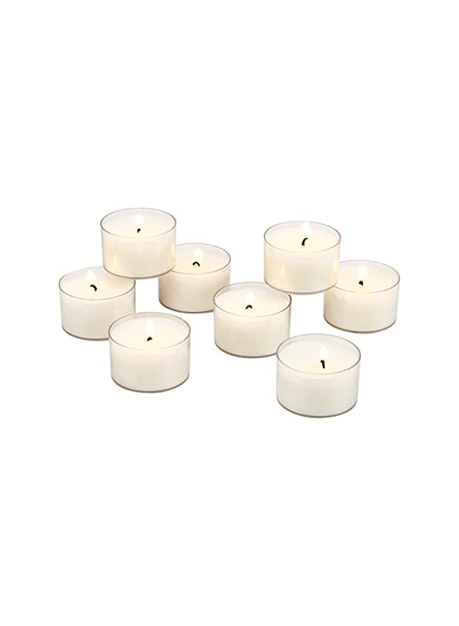 Green Tiger Bulk 48 Pack Unscented Smokeless Long Clear Cup Tea Light Candles with 8 Hour Extended Burn Time, 48 Count - Image 3
