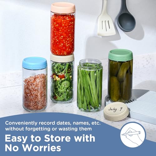 DRKIO 24 Oz Overnight Oats Containers with Lids - 4 Pack Glass Storage Jars with Airtight Lids Wide Mouth Mason Food Jars Great for Meal Prep Salad Chia Pudding Snacks Yogurt Sugar Spice Cereal - Image 5