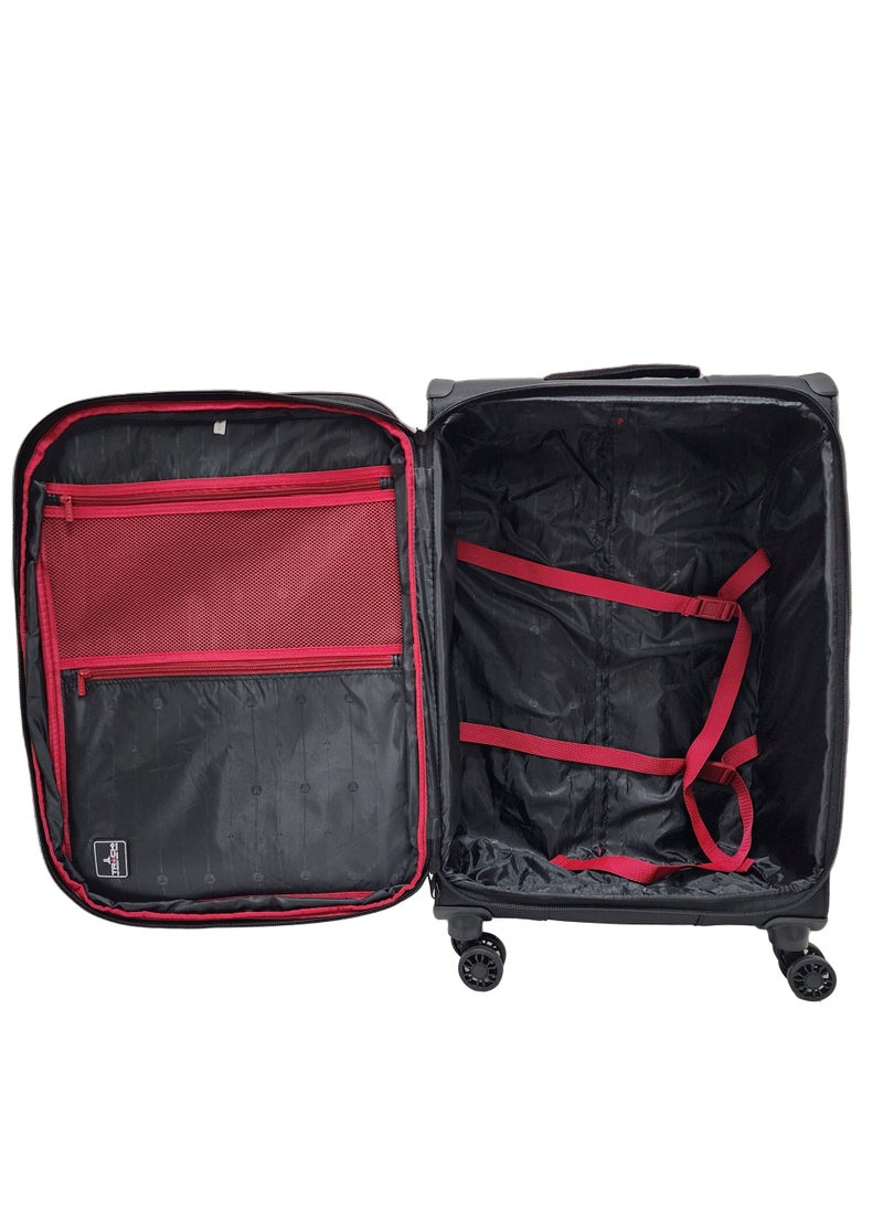 Track Lightweight Soft Shell Luggage Set of 3 Expandable Suitcase - Trolley Bags for Travel with 4 Double Wheels & TSA Lock  - Image 5
