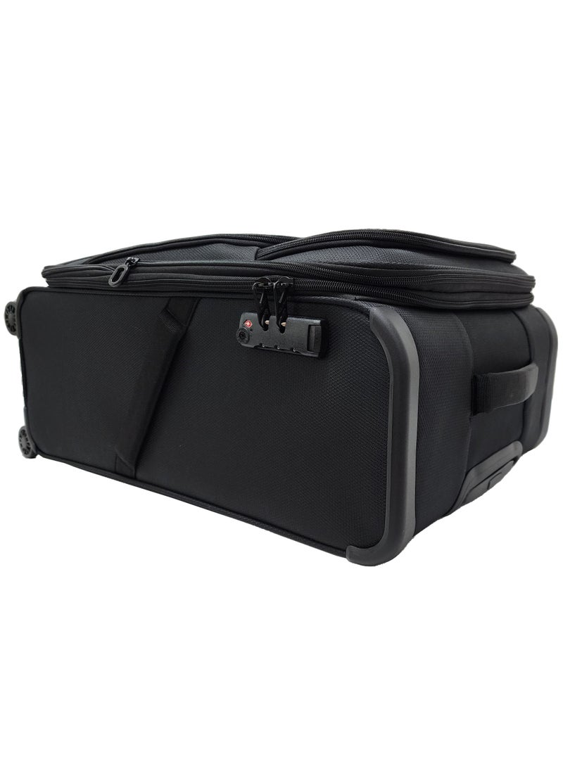 Track Lightweight Soft Shell Luggage Set of 3 Expandable Suitcase - Trolley Bags for Travel with 4 Double Wheels & TSA Lock  - Image 4