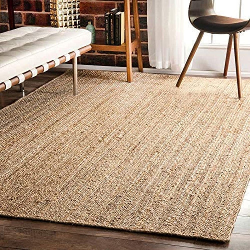 vasac Handwoven Natural Jute Braided Carpet Mats Reversible Floor Covering Carpets Rug Mat Anti Slip Backing Heavy Carpet Runner for Living Room Bedroom Carpet Jute 3x5 feet j - Image 1