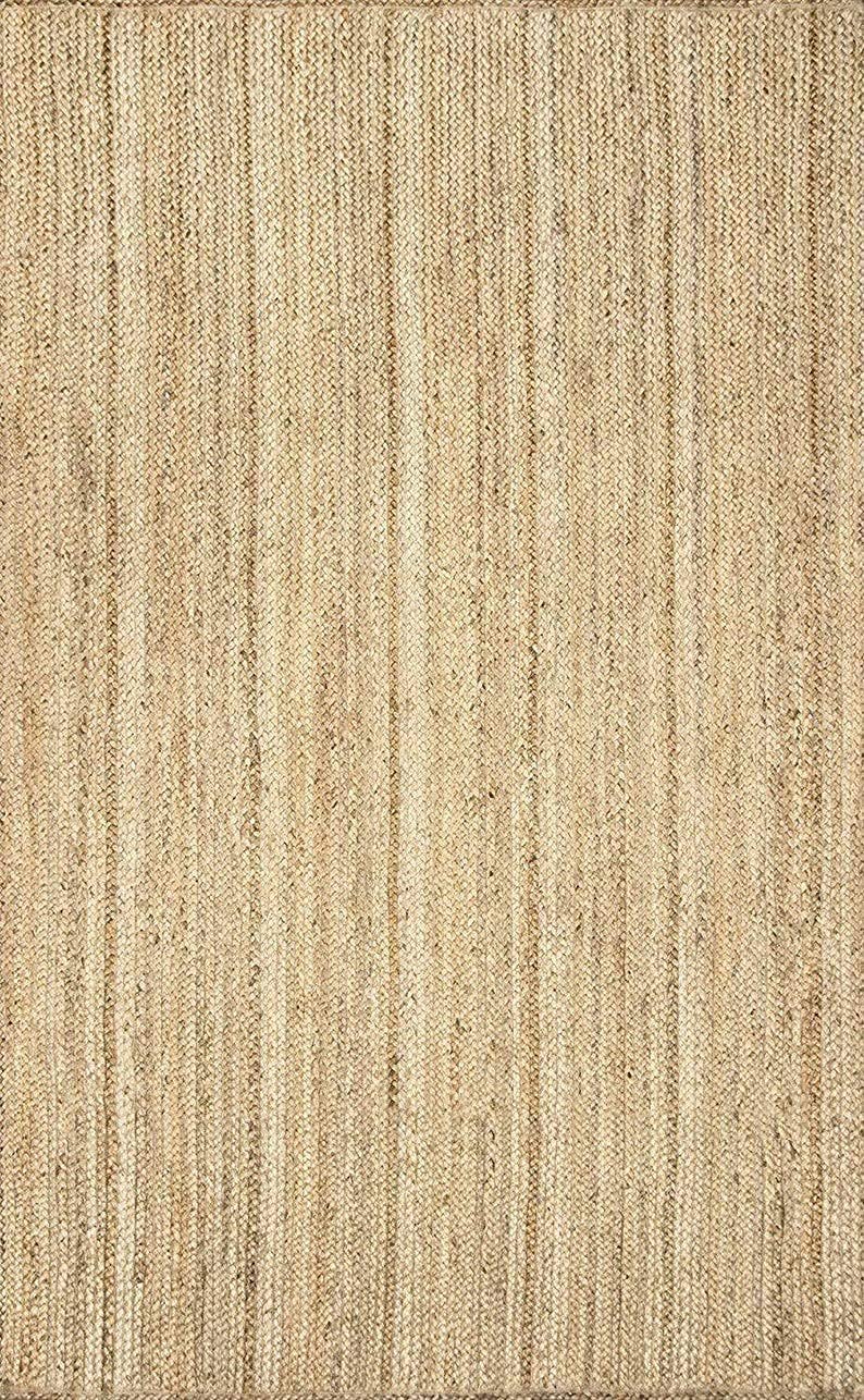vasac Handwoven Natural Jute Braided Carpet Mats Reversible Floor Covering Carpets Rug Mat Anti Slip Backing Heavy Carpet Runner for Living Room Bedroom Carpet Jute 3x5 feet j - Image 3