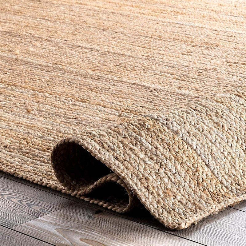 vasac Handwoven Natural Jute Braided Carpet Mats Reversible Floor Covering Carpets Rug Mat Anti Slip Backing Heavy Carpet Runner for Living Room Bedroom Carpet Jute 3x5 feet j - Image 4