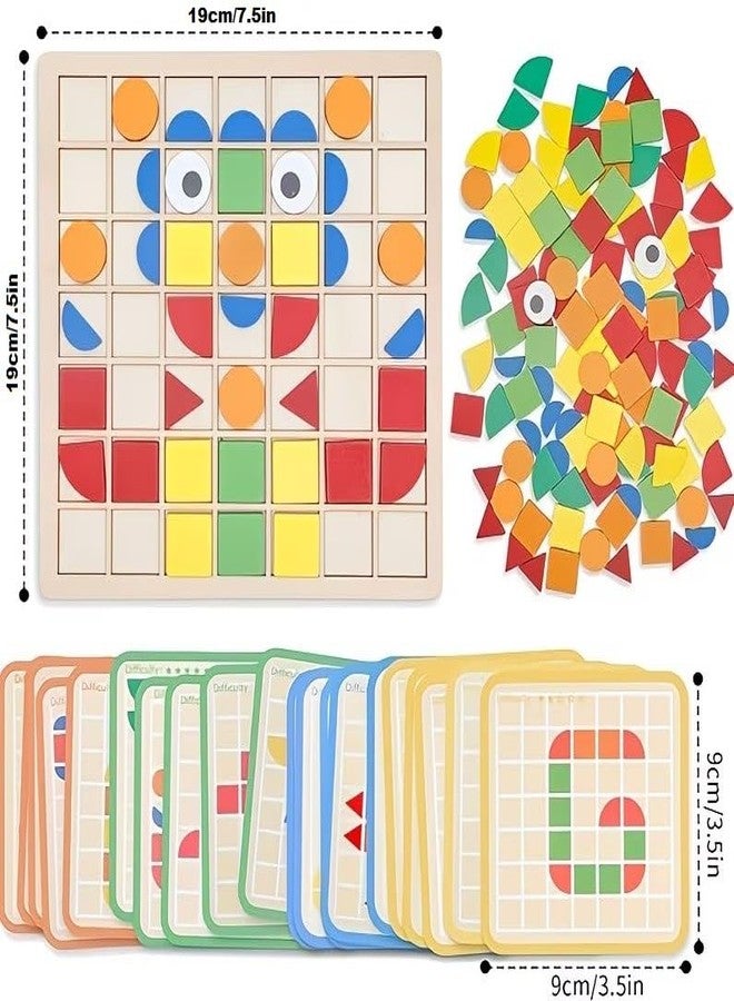 Firstblow Mosaic Puzzle Board for Preschool Kids Toys| 120 Pieces acrelic+ Wooden Puzzle Game for Kids Brain Development Toys | Wooden Board Puzzle Toy for kids3+Years - Image 3