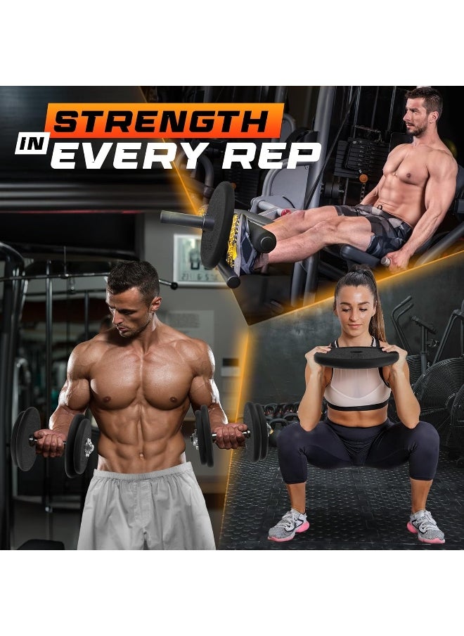 Yes4All Standard 1" Cast Iron Weight Plate - Ideal for Strength Training - Multiple Weight: 5LB to 25LB (Single & Set of 4)