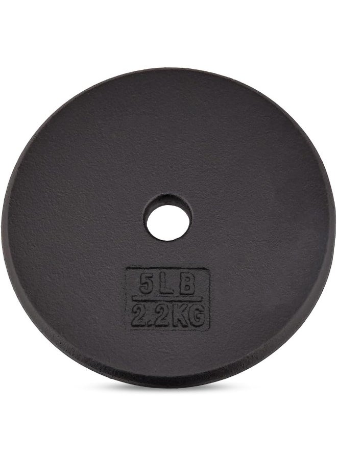 Yes4All Standard 1" Cast Iron Weight Plate - Ideal for Strength Training - Multiple Weight: 5LB to 25LB (Single & Set of 4)