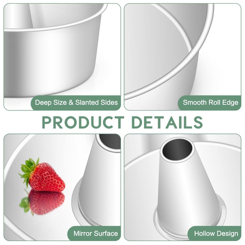 TeamFar 10inch Angel Food Cake Pan, Stainless Steel Cake Pan with Tube, Healthy & Non-toxic, Sturdy & One-Piece, Mirror Finish & Dishwasher Safe - Image 3