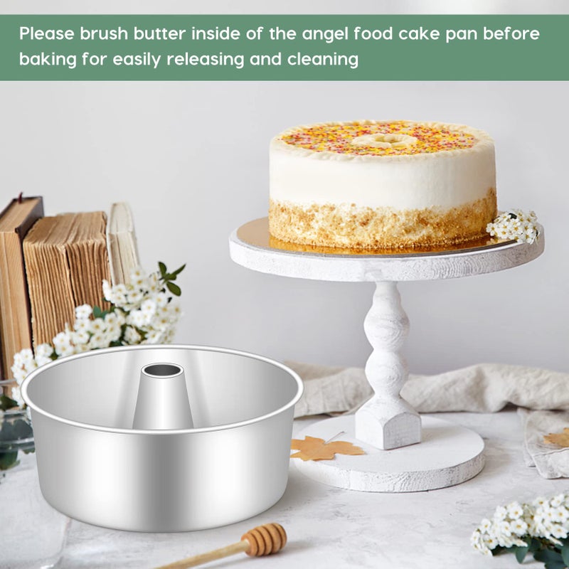 TeamFar 10inch Angel Food Cake Pan, Stainless Steel Cake Pan with Tube, Healthy & Non-toxic, Sturdy & One-Piece, Mirror Finish & Dishwasher Safe - Image 4