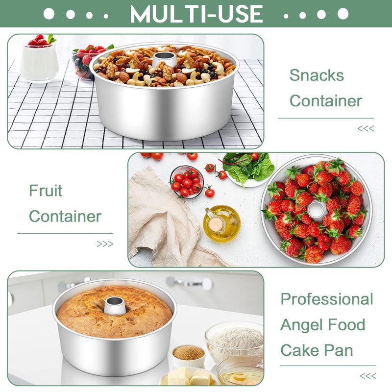 TeamFar 10inch Angel Food Cake Pan, Stainless Steel Cake Pan with Tube, Healthy & Non-toxic, Sturdy & One-Piece, Mirror Finish & Dishwasher Safe - Image 5