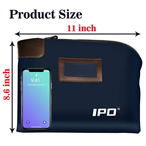 IPO Waterproof Cash Bag with Lock and 2 Keys, 11 x 8.6 Inches, Canvas Documents Bag, Money Bank Deposit Bag with Zipper, Durable Leatherette Money Cash Coin Check Wallet Pouch for Men & Women - Image 5