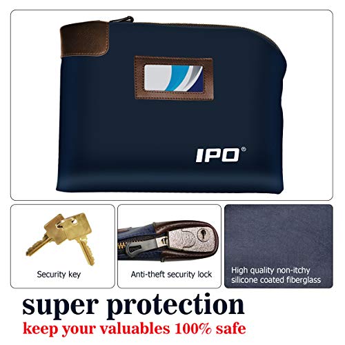 IPO Waterproof Cash Bag with Lock and 2 Keys, 11 x 8.6 Inches, Canvas Documents Bag, Money Bank Deposit Bag with Zipper, Durable Leatherette Money Cash Coin Check Wallet Pouch for Men & Women - Image 3