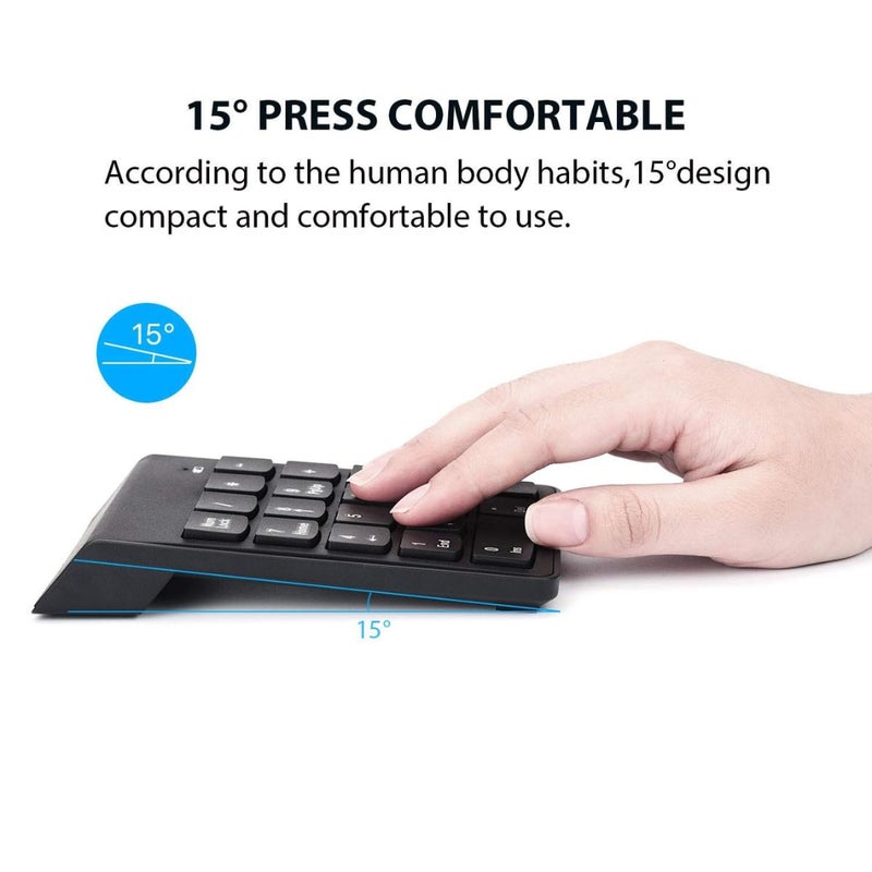 cartup Wireless Numpad Keyboard – Compact, Portable, and Ergonomic Numeric Keypad for Laptop and Desktop, Bluetooth Dongle Connectivity, Ideal for Data Entry and Office Use - Image 3