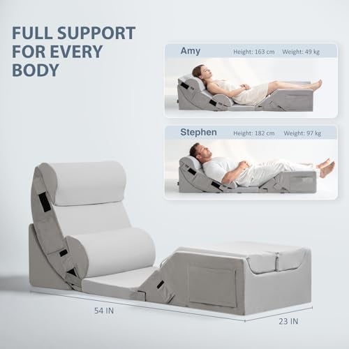 FifthQuarter 9PCS Orthopedic Bed Wedge Pillow Set for After Surgery Recovery, Body Positioners for Back and Leg Pain Relief, Adjustable Memory Foam Comfort for Sitting up in Bed, Ideal for Adult Acid Reflux & GERD - Image 5