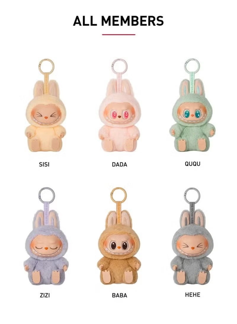 لابوبو قلادة من الفينيل المحشوة بـ Labubu The Monsters Have a Seat أصلية 100%، صندوق أعمى فردي أصلي - Image 2