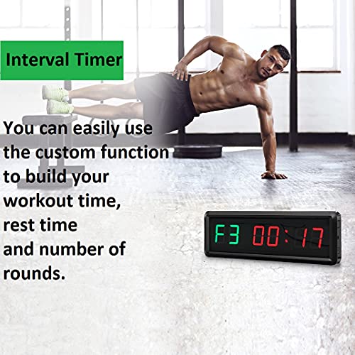BTBSIGN LED Interval Timer Count Down/Up Clock Stopwatch with Remote for Home Gym Fitness Green - Image 4