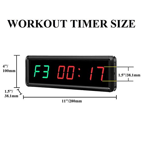 BTBSIGN LED Interval Timer Count Down/Up Clock Stopwatch with Remote for Home Gym Fitness Green - Image 2