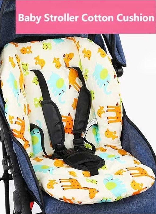 oldlaiben Baby Dining Chair Cushion, Cotton Baby Dining Chair Cushion, Cotton Baby Stroller Cushion, Soft Baby Carriage Cushion, Colored Pattern Design Baby High Chair Cushion, Car Seat Pad（Zoo Pattern）  - Image 4
