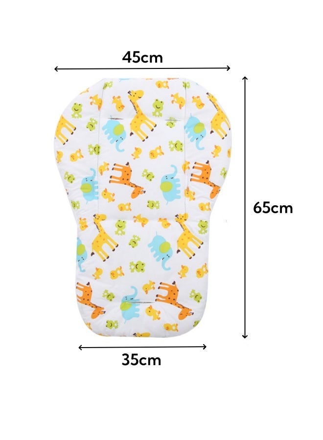 oldlaiben Baby Seat Pad,Baby Seat Cushion, Cotton Baby Dining Chair Cushion, Cotton Baby Stroller Cushion, Soft Baby Carriage Cushion, Colored Pattern Design Baby High Chair Cushion, Car Seat Pad（Zoo Pattern） - Image 2