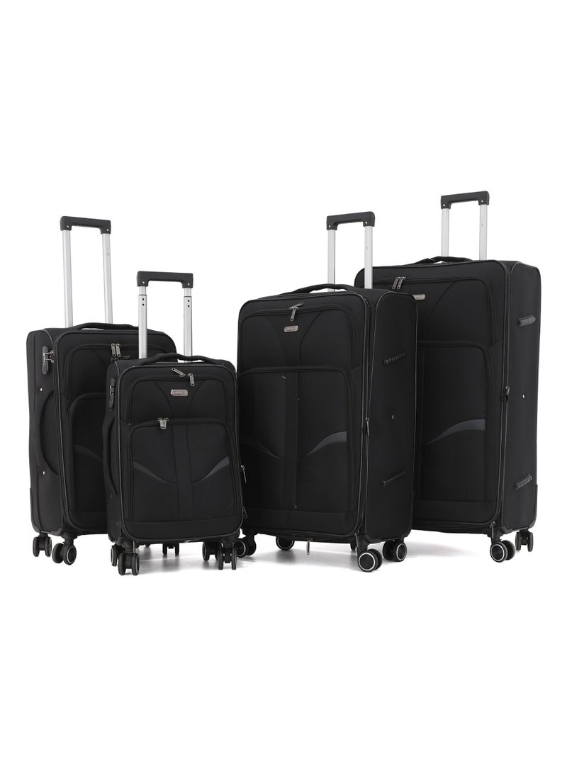 MELIFE 4 Piece Soft Luggage Set | 20", 24", 28", 32" | Lightweight Travel Trolley Bags | 360° Spinner Wheels - Image 1