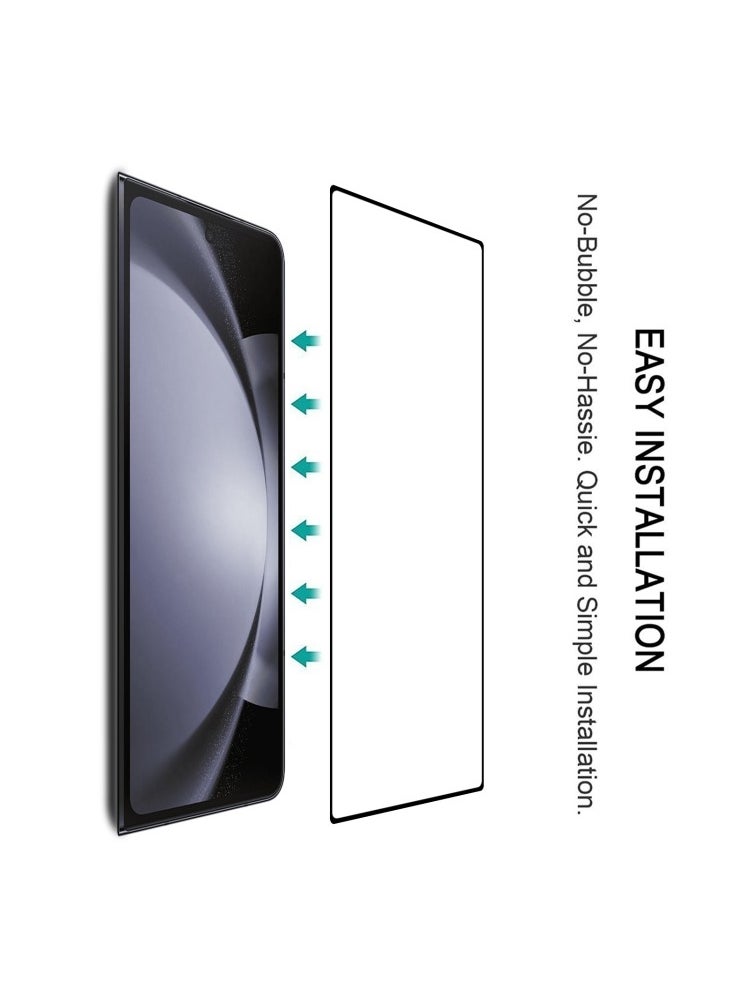 BGM - واقي شاشة زجاجي مقوى لهاتف Samsung Galaxy Z Fold 6 5G من الحافة إلى الحافة مع غراء كامل وحافة منحنية وتغطية كاملة للشاشة لهاتف Samsung Galaxy Z Fold6 5G - أسود - Image 1