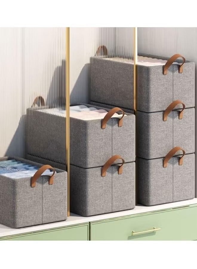 4pcs Clothes Storage Box Foldable Closet Storage Box Folding Storage Baskets Wardrobe Fabric Cabinet Closet Shelf Organizer Storage for Clothes,Toys,Books with Carrying Handles - Image 1